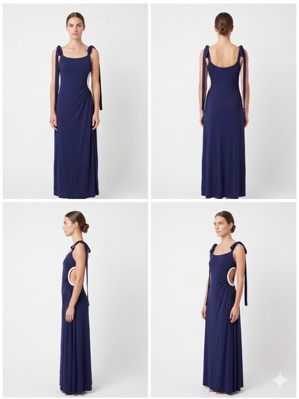 Johanna Ortiz Off Road Navy Jersey MIDI Dress Navy XS Press Sample ($1150)